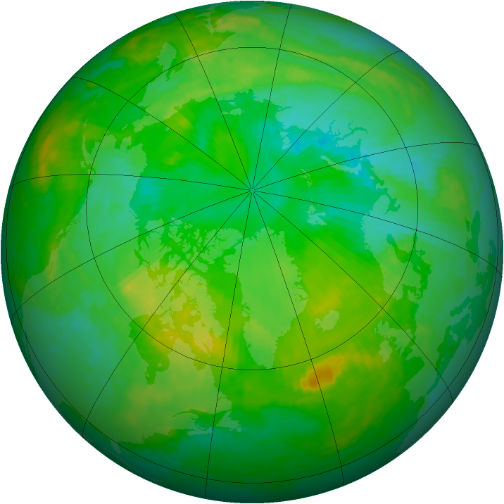 Arctic ozone map for 20 July 2004